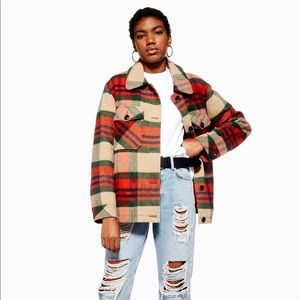 NWOT - Topshop check shacket